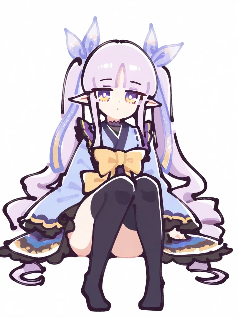 simple background,white background,1girl,solo,full body,looking at viewer,,kyouka \(princess connect!\),black thighhighs, <lora:294@:1>, masterpiece, best quality, very aesthetic, absurdres