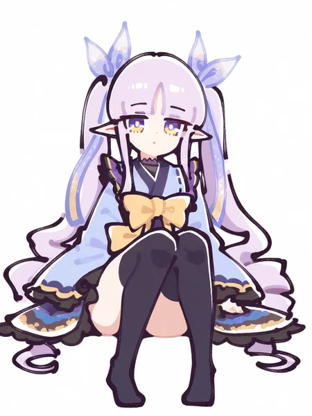 simple background,white background,1girl,solo,full body,looking at viewer,,kyouka \(princess connect!\),black thighhighs, <lora:294@:1>, masterpiece, best quality, very aesthetic, absurdres