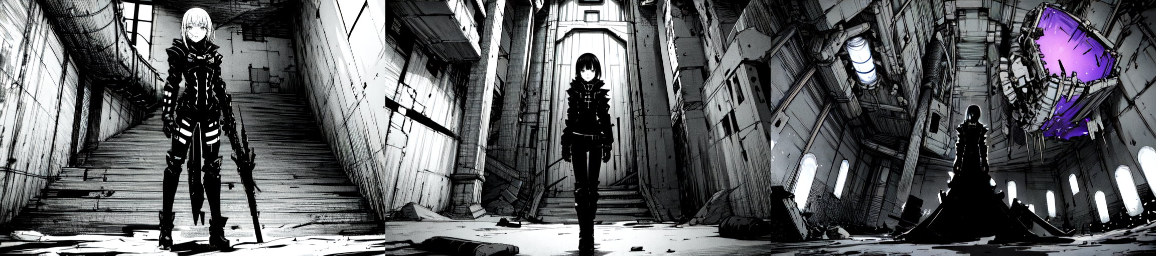 highly insanely detailed, masterpiece, top quality, best quality, highres, 4k, 8k, RAW photo, (very aesthetic, beautiful and aesthetic), 
__lazy-wildcards/subject/env-bg/nihei_tsutomu-blame-env/prompts__, 
<lora:ABARA:0.8>, 
(1girl:1.3), 
solo focus, 
__lazy-wildcards/dataset/background__,âââ