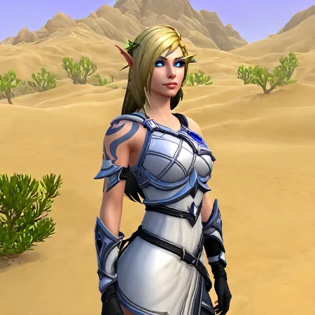 1girl, Alleria <lora:Alleria SDXL:.7>, in the desert