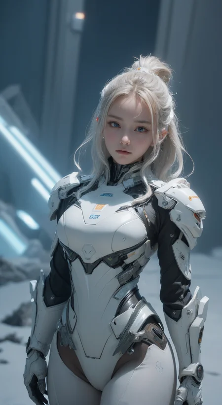 (masterpiece, top quality, best quality, official art, beautiful and aesthetic:1.2), snow, cry, elegant, highly detailed, sharp focus, cyberpunk, fried ballads, (luminescence:1.3), <lora:nijiarmor:.4> cybersuit, (snow mountain:1.3),(blizzard:1.2),starship