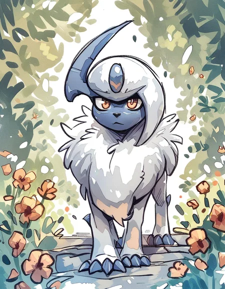 ncpy43 style Absol, source_pokemon <lora:ncpy43 style:1>, score_9, score_8_up, score_7_up, score_6_up, score_5_up, score_4_up