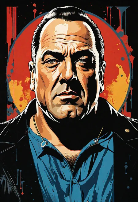 impactful paint tony soprano <lora:Ive_Got_The_Power:0.7>,    highly detailed,   8k,   sharp,  professional, clear,   high contrast, high saturated, , vivid deep blacks, crystal clear