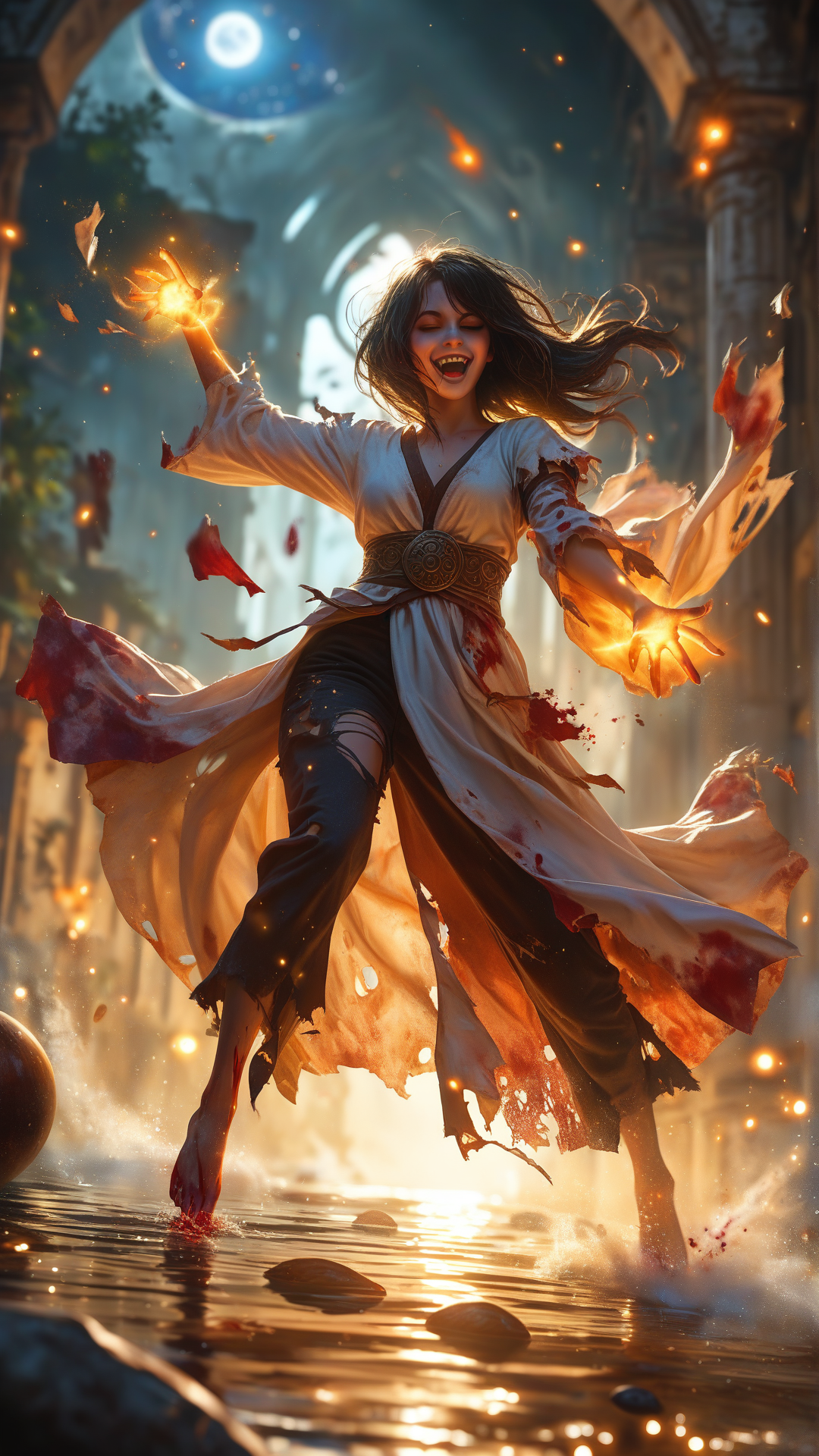 score_9, score_8_up, score_7_up, score_6_up, score_5_up, source_furry
happy
1girl, solo, undead girl, glowing hands, bloodstained clothing
ancient robe, torn and soaked in blood, glowing tattered sleeves
shredded and torn pants, rotting fabric, glowing feet beneath
character focus, dynamic angle, dynamic pose
along the arc of a planetary ring