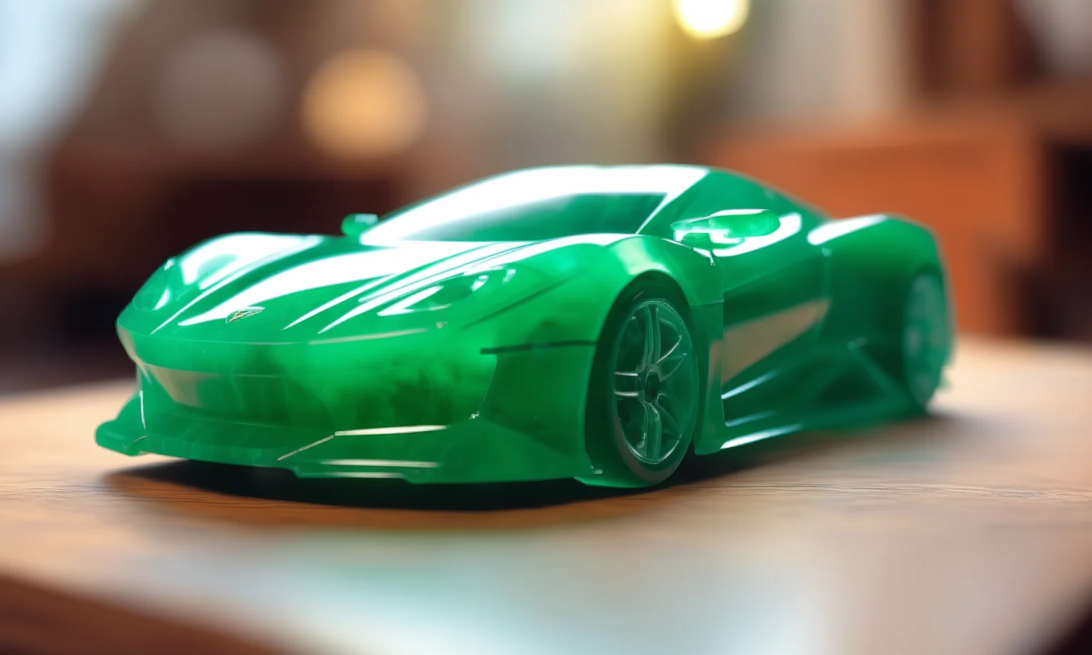 ethereal fantasy concept art of <lora:jadeitecarvingcd_xl-000006:0.6>,a modern sports car handmade sculpture toy made of (green jadeite, transparent) on floor,tilt-shift,miniature,jadeitecarvingcd_xl with green theme on table,indoors,supercar,front view,fine art,no humans,long-focus . magnificent, celestial, ethereal, painterly, epic, majestic, magical, fantasy art, cover art, dreamy