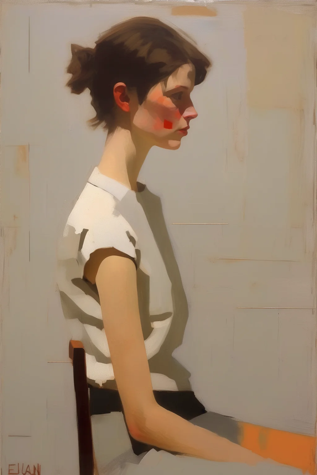 <lora:Euan Uglow Style:1>Euan Uglow Style - paint this as a female in the style of Euan Uglow
