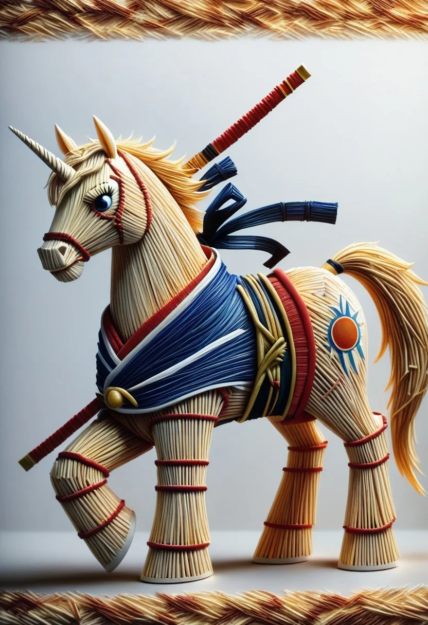 ((Anime)) mythical ,1male, unicorn, golden costume, high quality, samurai, legend, powerful warrior