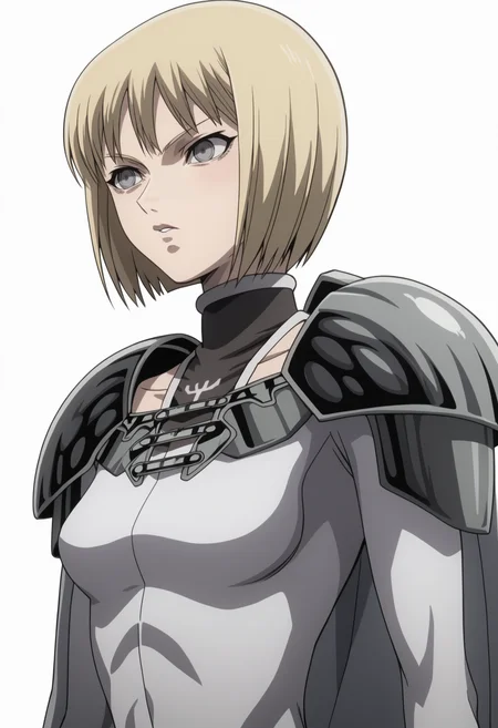 score_9, score_8_up, score_7_up, source_anime, BREAK , 1girl, solo,, white background, upper body, <lora:DX888Clare:1>clare, bodysuit, cape, pauldrons, grey eyes, medium breasts, ,dynamic pose, anime screencap,