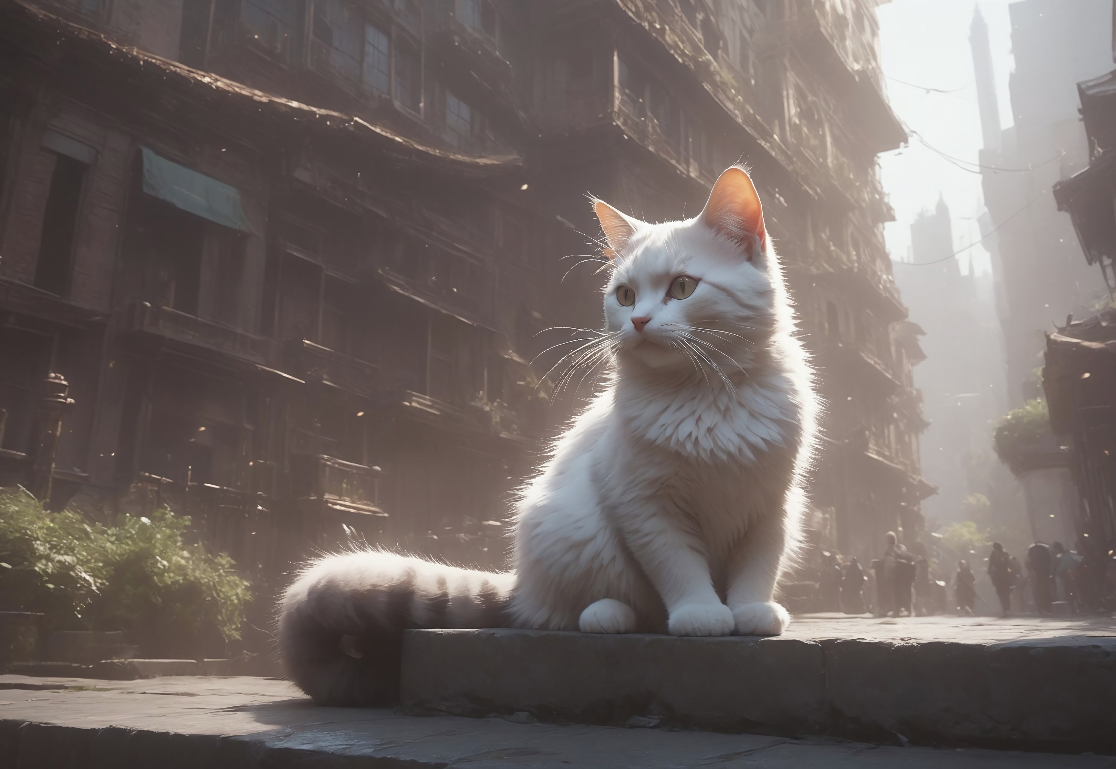 (masterpiece), (best quality), source_anime+, perfect anatomy, HD, 10k Res, digital_media_(artwork) hi_res, intricate, high quality, amazing quality, Cinematic, (1Cat, Whiskers, Solo, Feral Animal), City, Landscape, Drestoria-Style_V1