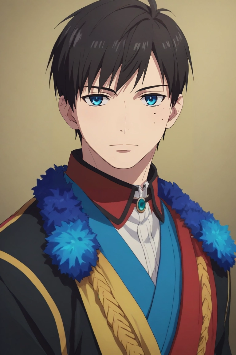 score_9, score_8_up, score_7_up, source_anime, rating_safe, , (3d:0.4), , , 1boy, solo, male focus, <lora:yukio_okumura_pony:0.74>, yukio_okumura, black hair, blue eyes, mole, mole under eye, , , carnival costume, <lora:sdxl_lightning_8step_lora:1>