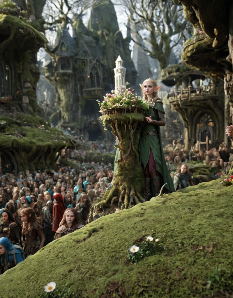 <lora:Space_Worlds_02_Dark_xlv1:1> sw02d_xl, elf city, elven,( depth of field:0.4), crowd, moss, flowers, roots,
