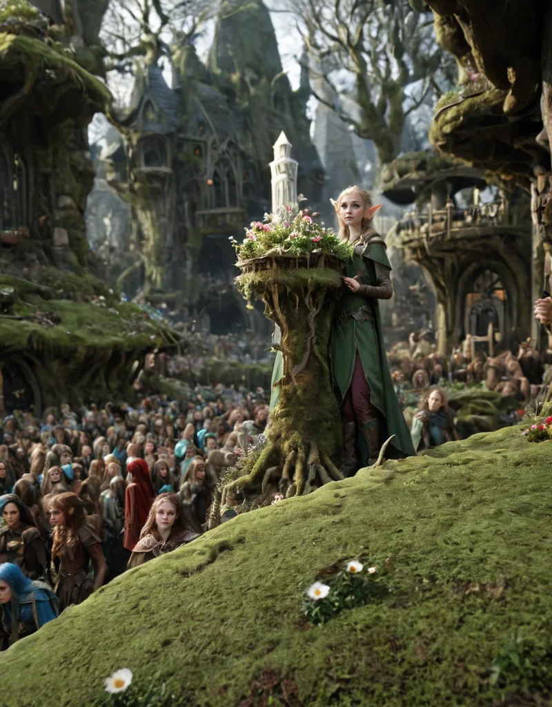 <lora:Space_Worlds_02_Dark_xlv1:1> sw02d_xl, elf city, elven,( depth of field:0.4), crowd, moss, flowers, roots,