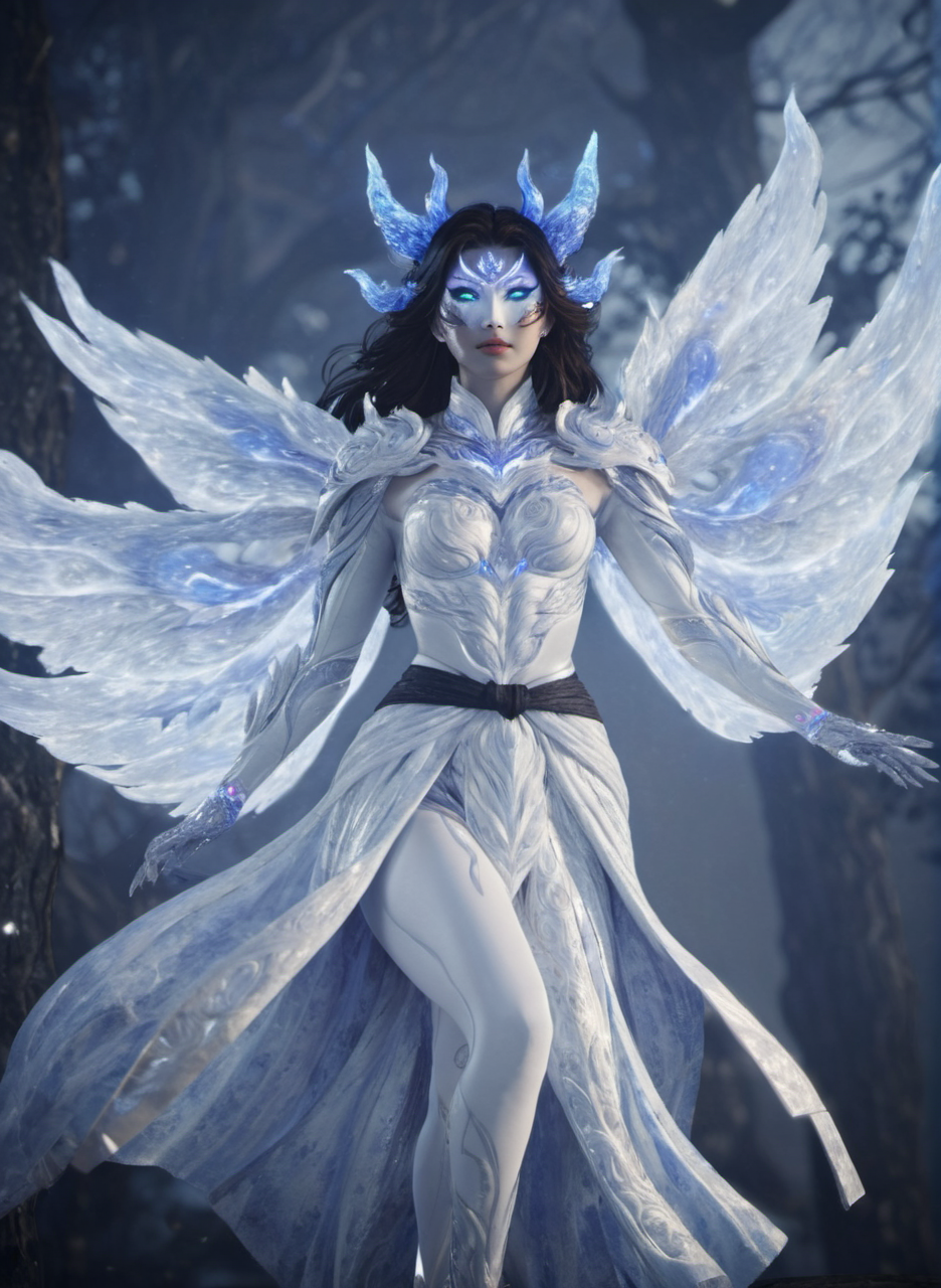 portrait of absolutely beautiful woman,1girl, <lora:niohxlyaki2-step00000420:1>,niohxlyaki,white yokai form,epic,cinematic,masterpiece,scenery in the background