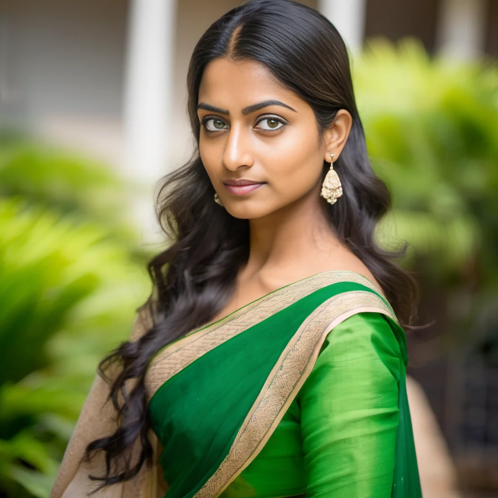 desimocha, headshot photo, close up, woman, beautiful, glamor photo, full body, outdoors, saree, natural lighting, studio quality, natural skin color, good white balance, green eyes <lora:DesiCoffeeSDXL-000002:0.8>