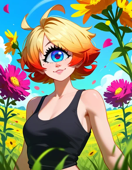 zPDXL2, <lora:MonoeyeV1:1>, m0noeye, monoeye, cyclops,
1girl, cute face, detailed eye, black tank-top, no bra, upper body, large field of view, shot with 18mm lens