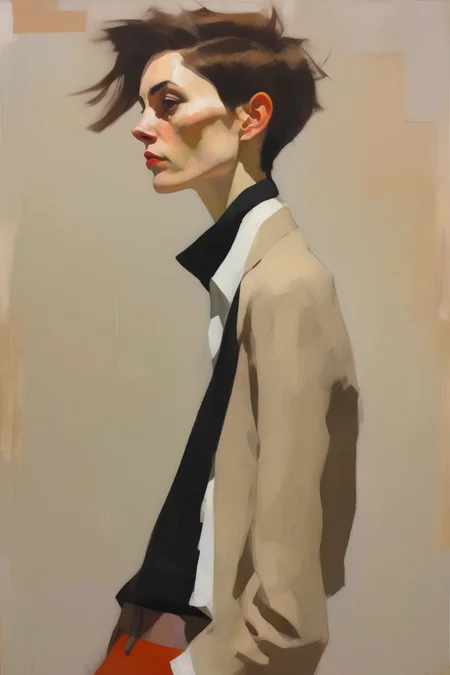 <lora:Euan Uglow Style:1>Euan Uglow Style - euan uglow style portrait of androgynous woman looking away from camera