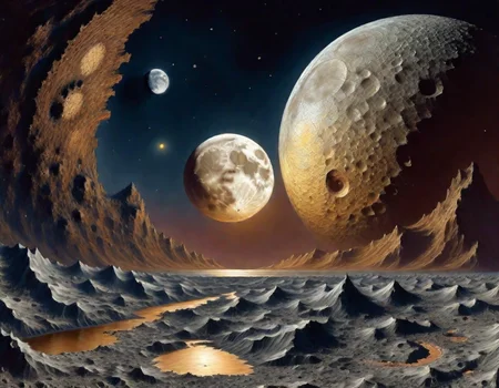 surrealistic, Frac_XL craters on the moon Europa, in the style of Albert Bierstadt<lora:Frac_XL:1>