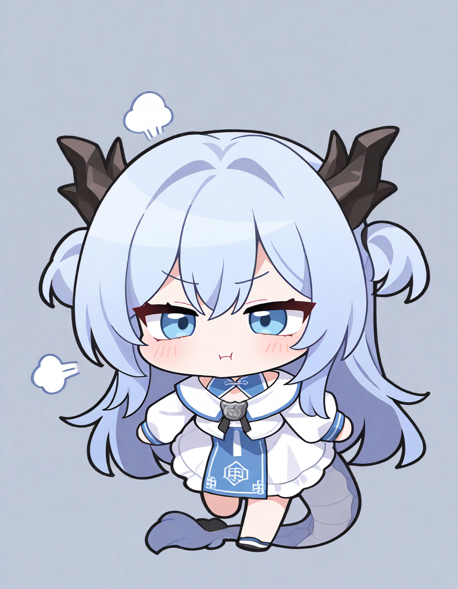 1girl, solo, longwu, longwu\(xinchun\), :t, pout, :i, 
chibi, very awa, masterpiece, best quality, amazing quality, absurd res, hi res, highres, <lora:ER_SD:1> <lora:longwu:1>