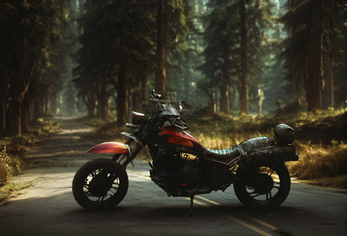 ,ruanyi0960,motorcycle,outdoors,forest,
standing,<lora:0960 Motorcycle parked on forest road_v1_pony:1>, score_9, score_8_up, score_7_up, score_6_up, score_9, score_8_up, score_7_up, score_6_up source_anime, blush, 1girl, seduce smile, perfect body , natural huge breasts