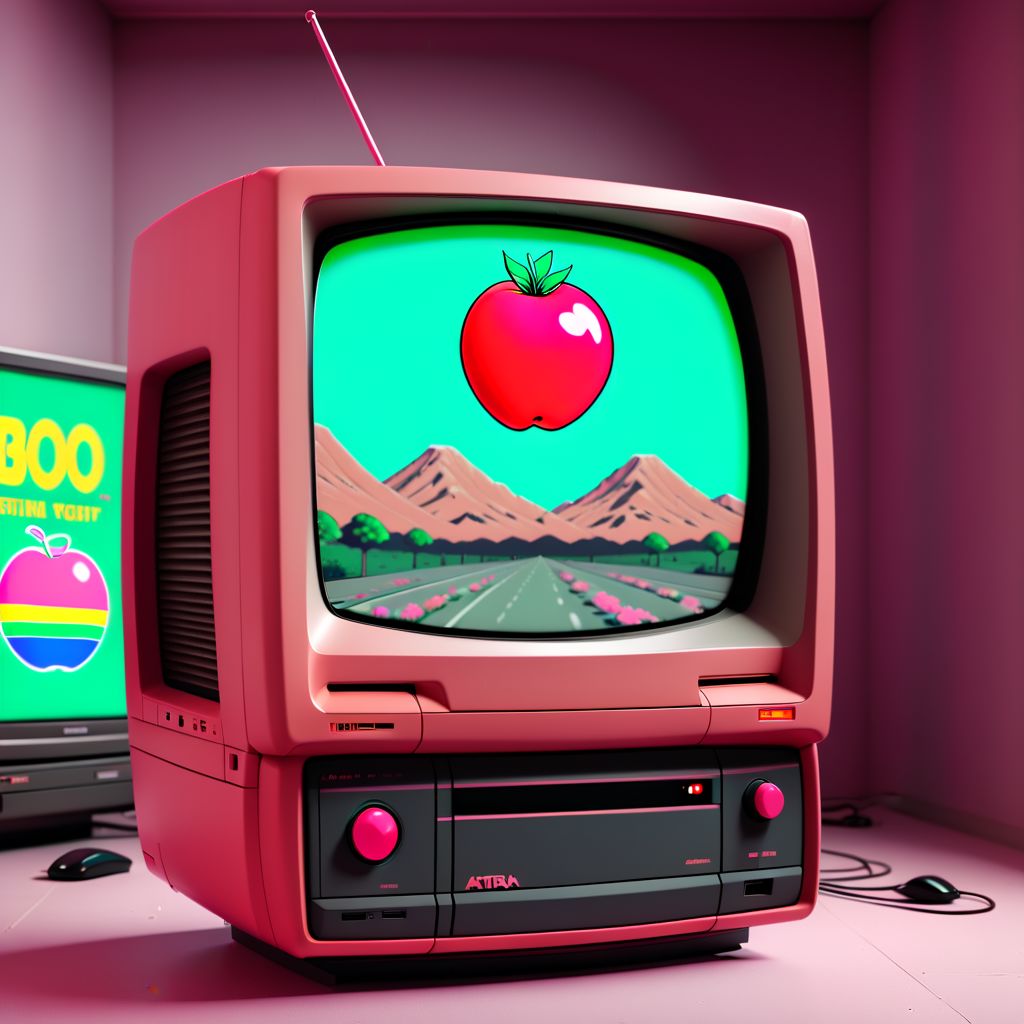 A CRT TV playing 80s anime Akira