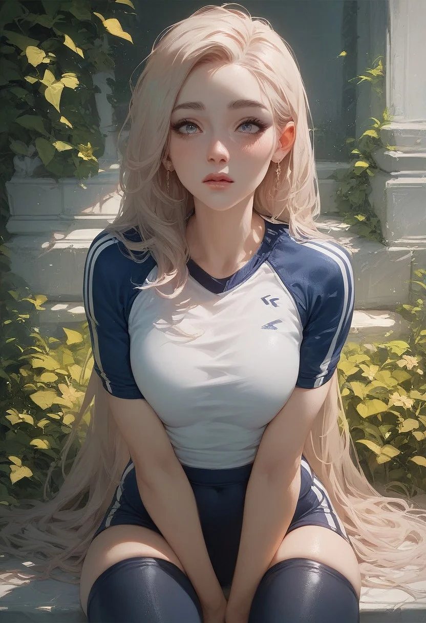 score_9, score_8_up, score_7_up, score_6_up, A Expressiveh, score_9, score_8_up, score_7_up, score_6_up, score_5_up, score_4_up, godrays,
1girl, sexy violetparr, violetparr, outdoor, ((sports uniform)), leggings, beautiful woman, young, ((thighs)), ((pale skin)), (sexy grinning), (embarassed), front view, looking at viewer