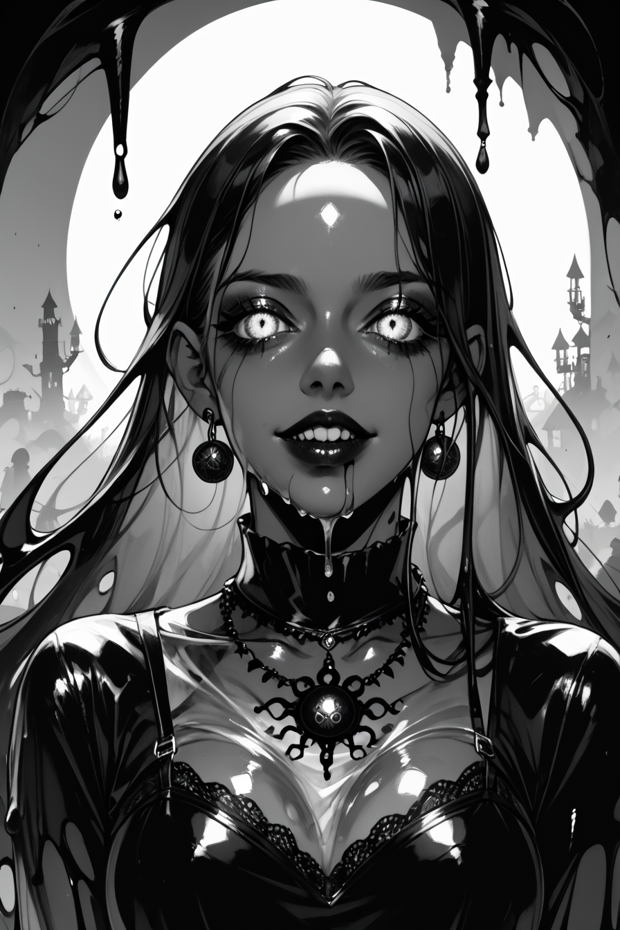 score_9, score_8_up, score_7_up, score_6_up, score_5_up, score_4_up, <lora:GRIM_v1:1>  greyscale, monochrome, limited palette, horror (theme), eldritch abomination, chaotic, silhouette,, <lora:K040790P:0.8> 040790P, woman, 24 years old, <lora:Breast Slider - Pony_alpha1.0_rank4_noxattn_last:0.3>, <lora:wizardslimev15-t:1> wizardslimus, slime skin, transparent head, transparent body, transparent hair, transparent face, transparent, slime girl