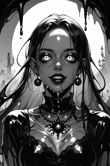 score_9, score_8_up, score_7_up, score_6_up, score_5_up, score_4_up, <lora:GRIM_v1:1> greyscale, monochrome, limited palette, horror (theme), eldritch abomination, chaotic, silhouette,, <lora:K040790P:0.8> 040790P, woman, 24 years old, <lora:Breast Slider - Pony_alpha1.0_rank4_noxattn_last:0.3>, <lora:wizardslimev15-t:1> wizardslimus, slime skin, transparent head, transparent body, transparent hair, transparent face, transparent, slime girl