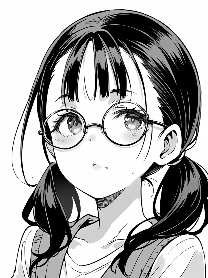 score_9, score_8_up, score_7_up, score_6_up, monochrome, ashinasan, black hair, round glasses, twintail
<lora:Butcha-u_Style_full:1>