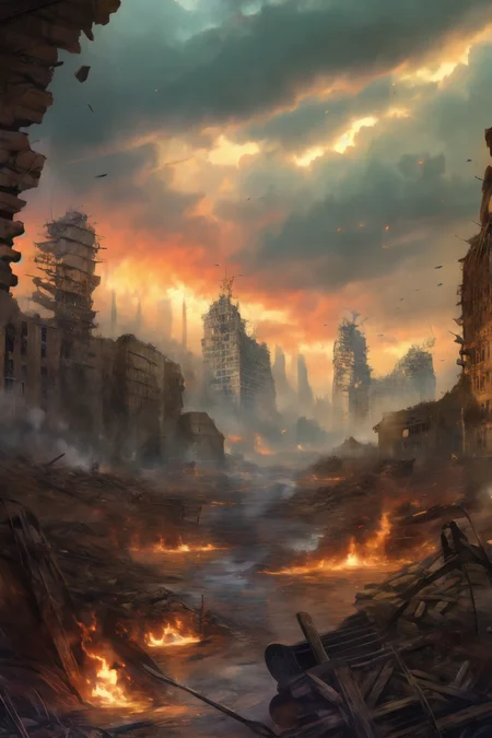 Wasteland Style, war, ruins, flames of war, tragic, miserable, 1boy, 20 years old, handsome, (Clear and sincere eyes:1.2),
<lora:add_detail:1>, <lora:Wasteland:1>,<lora:çµå½±ï¼æµ·æ¥_1:1>