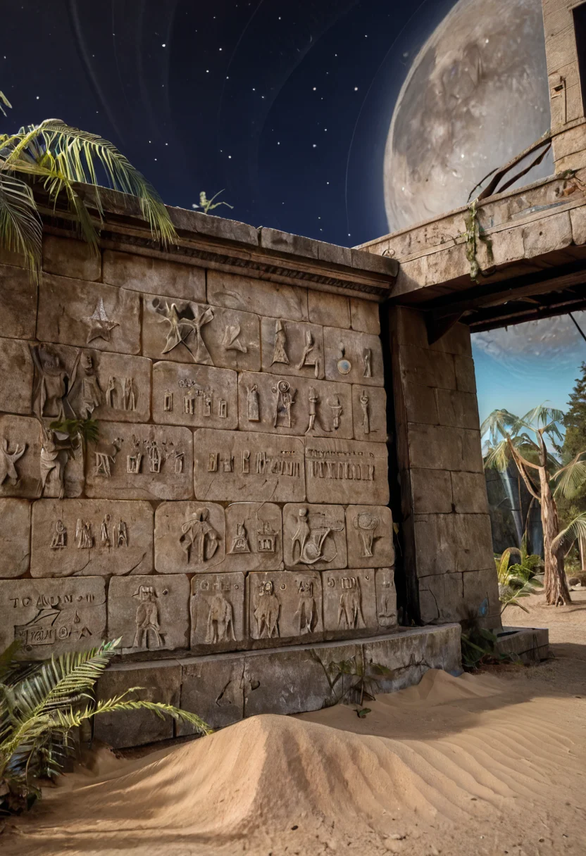 score_9, score_8_up, score_7_up, BREAK, RAW, photo, 8k, very sharp, very detailed, realistic, real, hyper realistic, Photorealistic, real photo,
distant structures, sky, stars, moon, sand, trees, plants, stone wall,
<lora:Unreal Tournament 2004 - Facing Worlds - Sun Blade_epoch_12:0.7> facing3worlds,