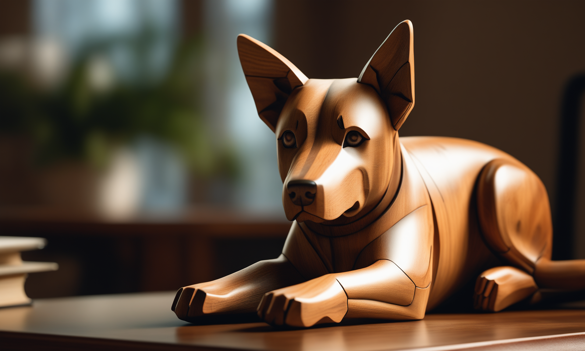 <lora:woodcarvingcd_xl-000005:0.8>,a statue of a dog made of wooden in office scene,woodcarvingcd_xl,wood carving,indoors,chinese zodiac,wooden table,cutie,cute,still life,animal statue,front view,facing viewer,looking at viewer,(Unbelievable Digital Artwork:1.3),fine art,CGSociety,ArtStation,master works, emotional, harmonious, high budget, moody, epic, gorgeous, perfect lighting, realistic, photorealistic, photographic, photo (medium),real, moody lighting, volumetric lighting, reality ray tracing, 8K, HDR, UHD, masterpiece, best quality, highly detailed, high resolution, finely detail, extremely detailed, ultra detailed, wallpaper