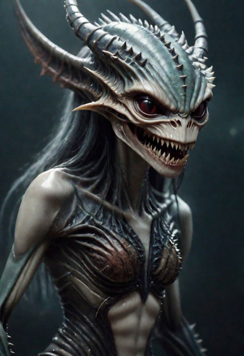 medium shot, sexy korean alien woman, kpop, k-pop, hot, (busty:0.5), jaws, teeth, sexy, erotic, surreal, head, long, creature, body, tail, mouth,  simple background, (masterpiece:1.0), (best quality:1.0), beautiful, (intricate details), unity 8k wallpaper, ultra detailed, flash photography lighting
