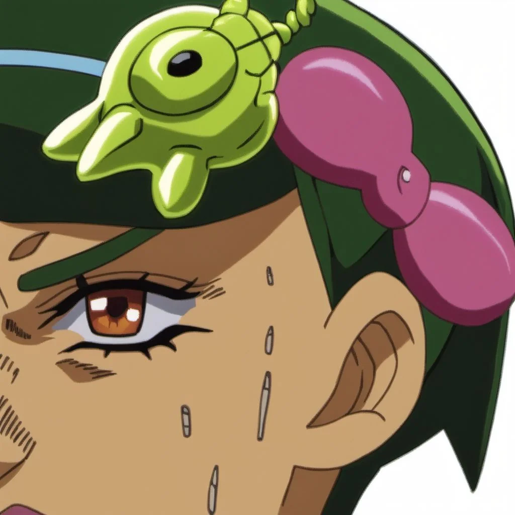 A long shot of jolyne cujoh with a (brain slug attached to her head) <lora:SDXL-BrainSlug-Lora:0.8>, Very detailed, clean, high quality, sharp image, jojoso style <lora:SDXL-jojoso_style-Lora:1>