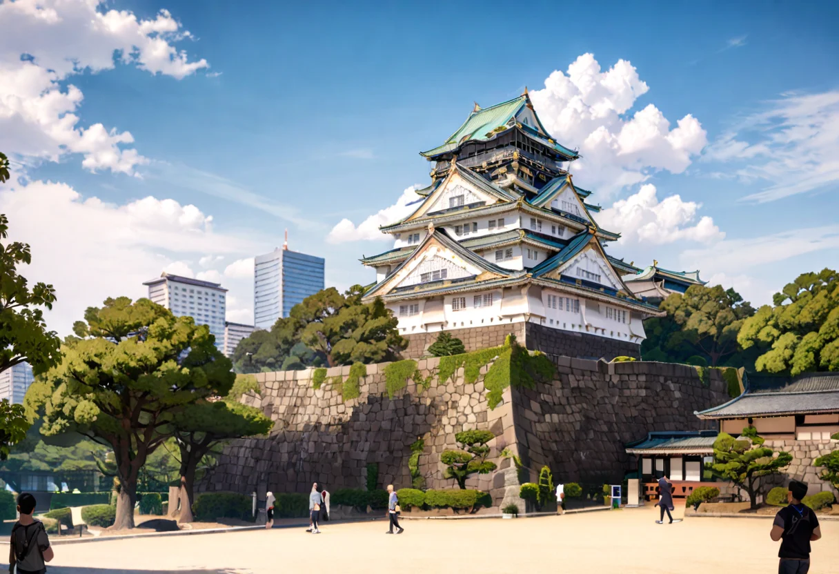 masterpiece, best quality, very aesthetic, absurdres,
Osaka Castle, scenery, sky, outdoors, architecture, cloud, day, east asian architecture, blue sky, tree, stone wall, wall, building, cloudy sky
<lora:Osaka_Castle_SDXL_V1:1>