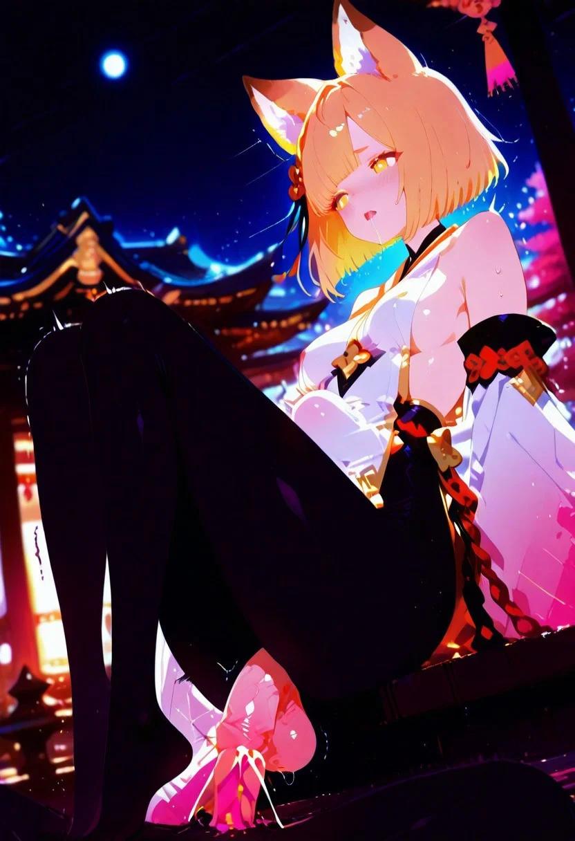 (score_9, score_8_up:1.1), score_7_up, (masterpiece), (best quality), amazing quality, very aesthetic, best aesthetic, highres, perfect composition, intricate details, solo focus, looking away,best quality, high resolution, cute girl,
BREAK,2girls,vajra (granblue fantasy), animal ears, Yellow eyes, white pupils, bright pupils, blonde hair, medium breasts, black pantyhose, bare shoulder, Japanese clothes,white clothes,detached sleeves,white public curtain,  looking away, Hold weapon,katana,  dynamic pose, detailed background, dynamic angle, traditional shrine, moonlit night, depth of field, cinematic lighting, warm contrast,Thighs,from side,small shoulder,wide hip,pain but enjoying,sweat,trembling legs,drooling,dynamic angle,dynamic pose,rough sex,motion lines,perfect feet,(dominated,(saliva:1.2)),very rough,speed lines and blur,finishing thrusts,spasm,barenipple,no covered nipples,expose nipples,expose breast,beautiful feet,comic dynamic views,(((futanari group penis urethral insertion,futanari penis urethral insertion,deep insertion))),(penis penetrating inflaction penis),(girl penetrating girl),futa with futa,(small penis),(((penis inflaction))),(((belly bulge))),ball inflaction,(penis cum with blood:1.5),cum in urethral,(((penis in penis))),((sex)),(very ruddy testicle and penis , swollen perineum,docking,penis penetrating urethra),ejaculating inside penis, ((defined dickhead, defined glans)),venus body, blushing
