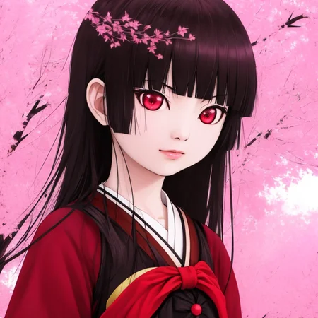<lora:hellGirlEnmaAiLora_v1:1> enma_ai, in magic kingdom 1girl, masterpiece, great lighting, photorealistic, 4k, realistic, hq, hd