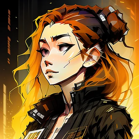 avant-garde full body portrait of a durable, slight, Puzzled bus driver woman, Precise, :p, with long auburn hair wearing mino boushi , digital art, trending on artstation, highly detailed, fine detail, intricate, outrun, vaporware