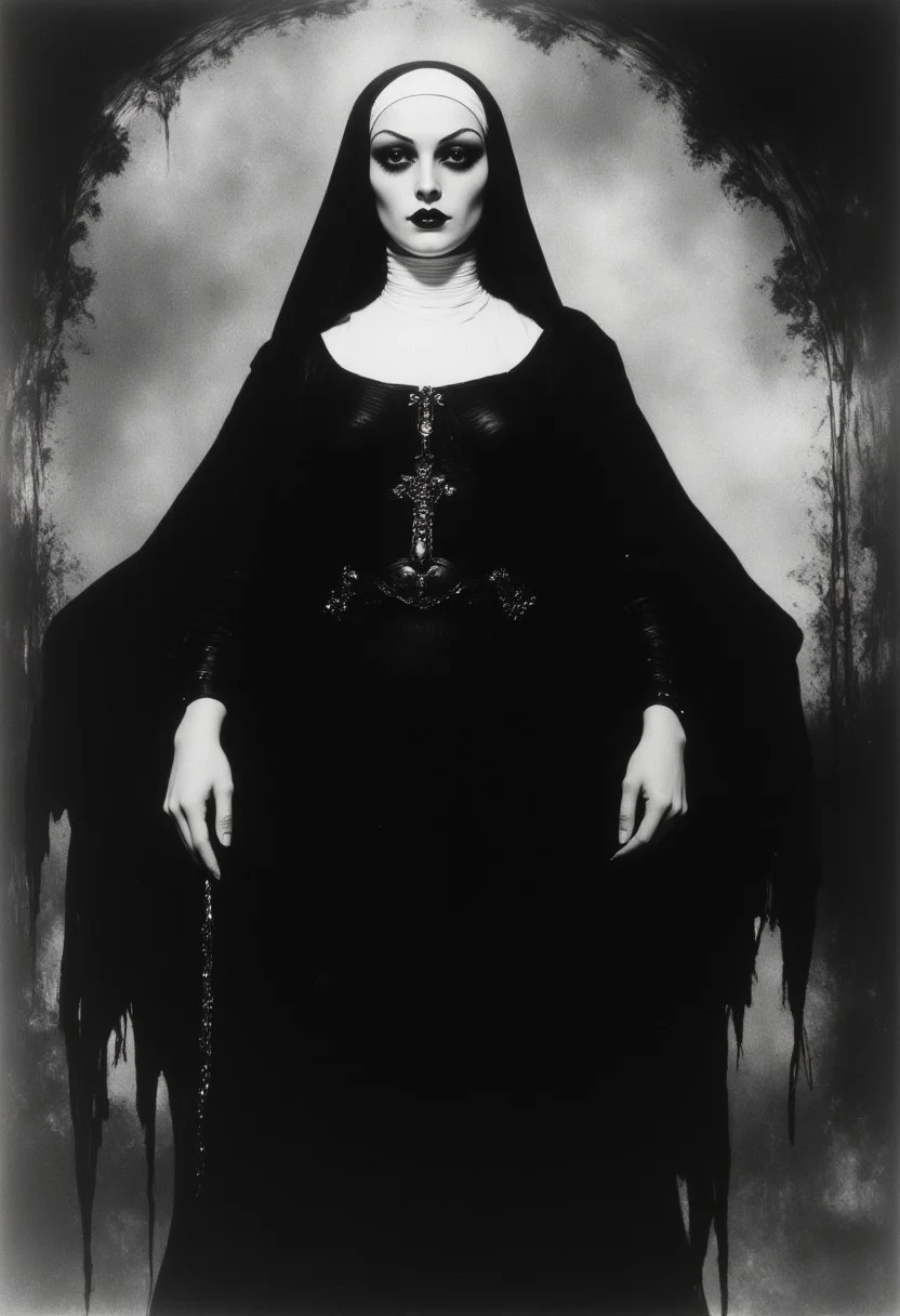 A scary nun, expressionist film still, fascinating, ArsMovieStill, 20s Silent Movie Still