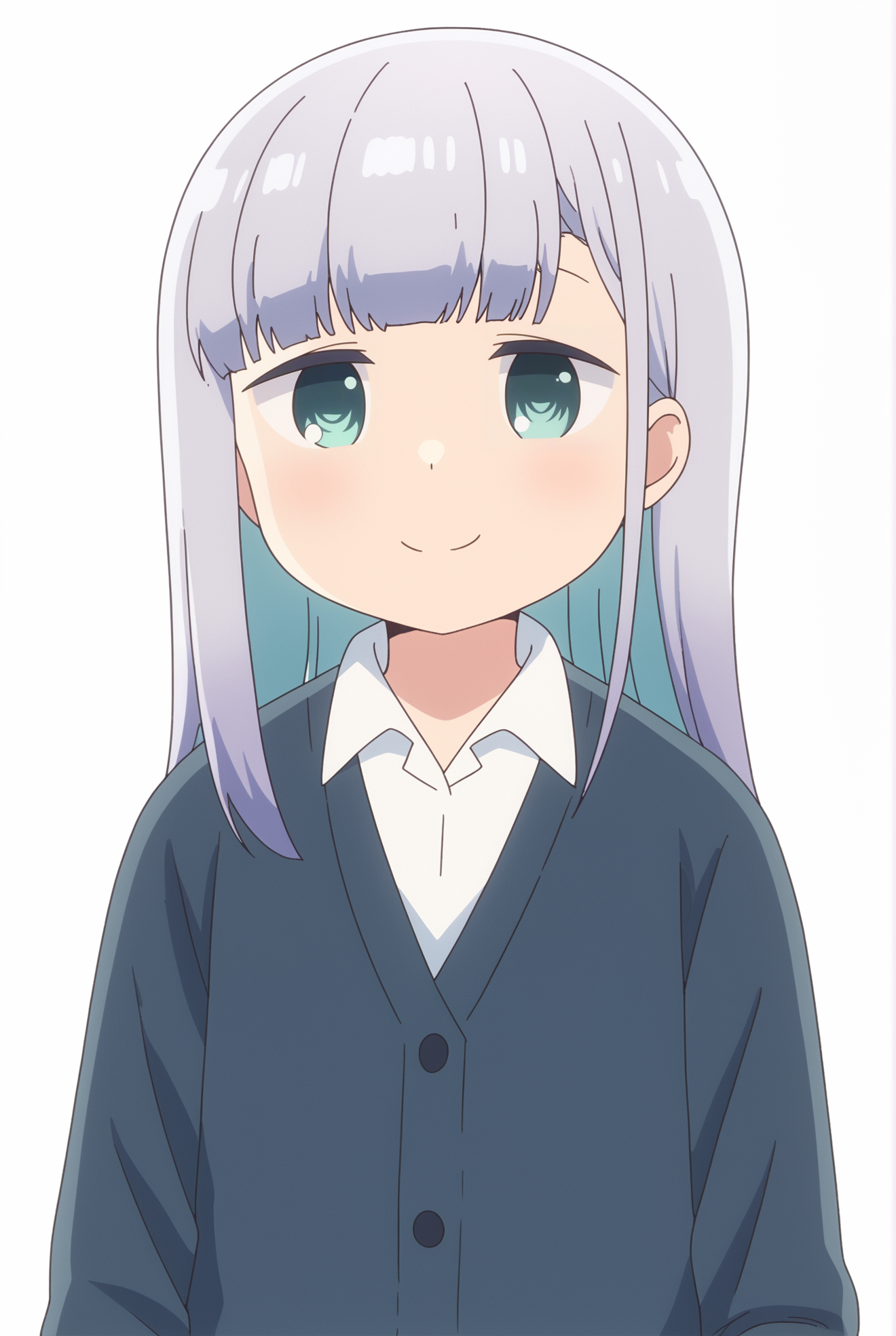<lora:Reina_Aharen:0.8>, white background, Reina Aharen, upper body, smile