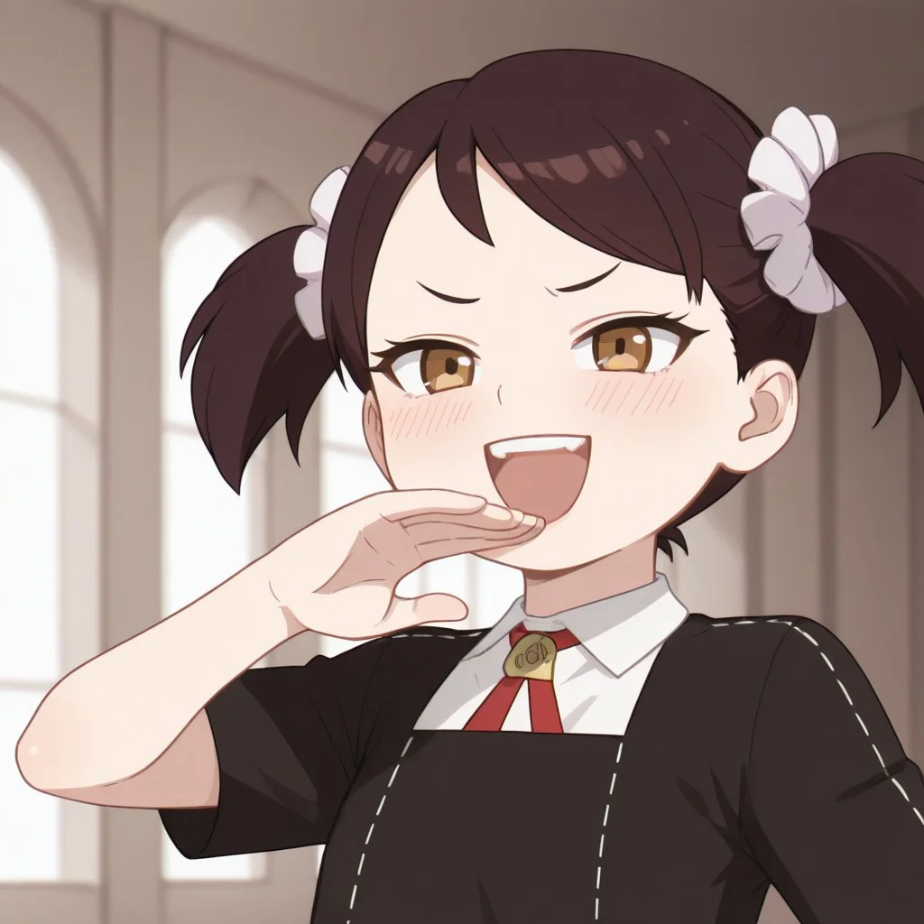 lazypos, lazyhand, mesugaki, becky blackbell, ojou-sama pose, simple background, roomwear