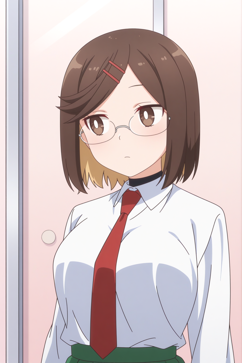 anime coloring, newest, masterpiece, Konoha Koga, school uniform, glasses  <lora:Ninja_to_Koroshiya_no_Futarigurashi_-_Konoha_Koga-_-illustrious:0.8>