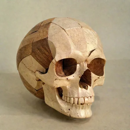a skull in the style of a burr puzzle