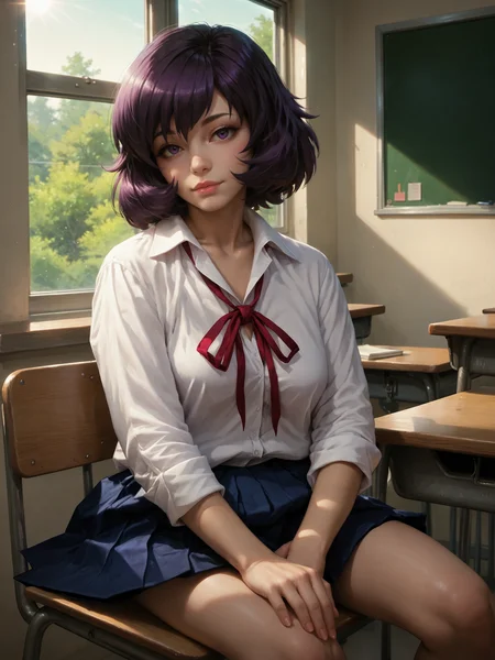 score_9, score_8_up, score_7_up, score_6_up, score_5_up, score_4_up, realistic,
1girl, yuruko <lora:yuruko_(jk_bitch)-PD-1.0:1>,
perfect lighting, well lit,
school uniform, sitting, school desk, looking at viewer, resting