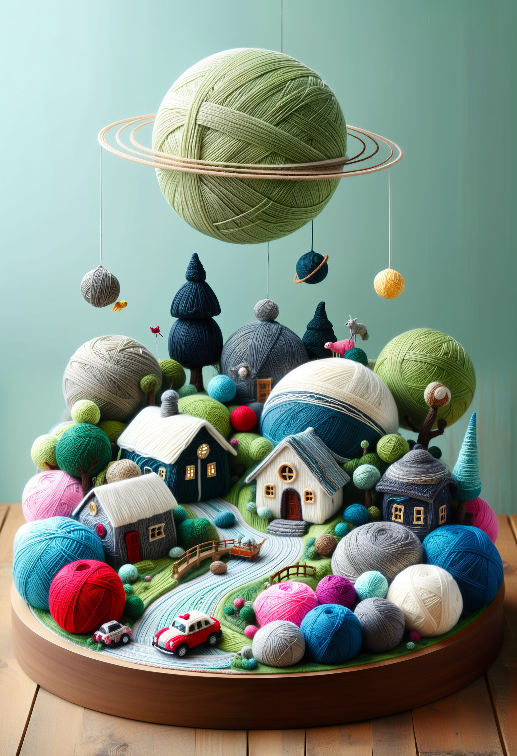 masterpiece, very aesthetic, absurdres, newest, Yarnworld, the planet saturn made of yarn <lora:Challenge_Winnifier:0> <lora:Yarnworld-000017:1>