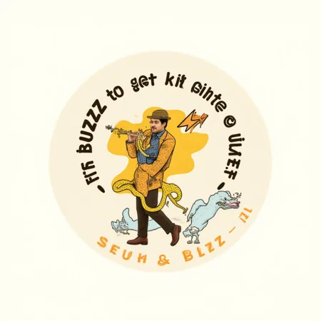 "BUZZ to get rid of snakes", SuchBuzzLogo, snake charmer, flute, leading snakes out of town
