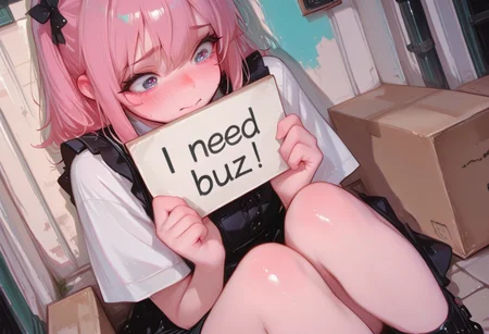 1girl, solo, CivChan, little CivChan,
masterpiece, best quality, amazing quality, absurdres,
cute girl, very cute face,
holding, two-handed, need_buzz, holding sign,
nervous, blushing,
chromatic aberration, dynamic angle,
streets, on streets, colorful background, detailed background, sitting, sitting in a cardboard box,