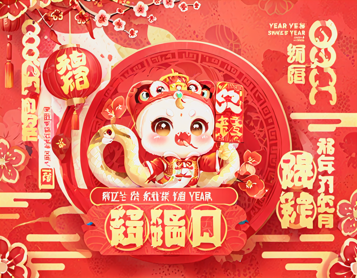 red pouch design, year of the snake  <lora:RedPouch-000004:1>
