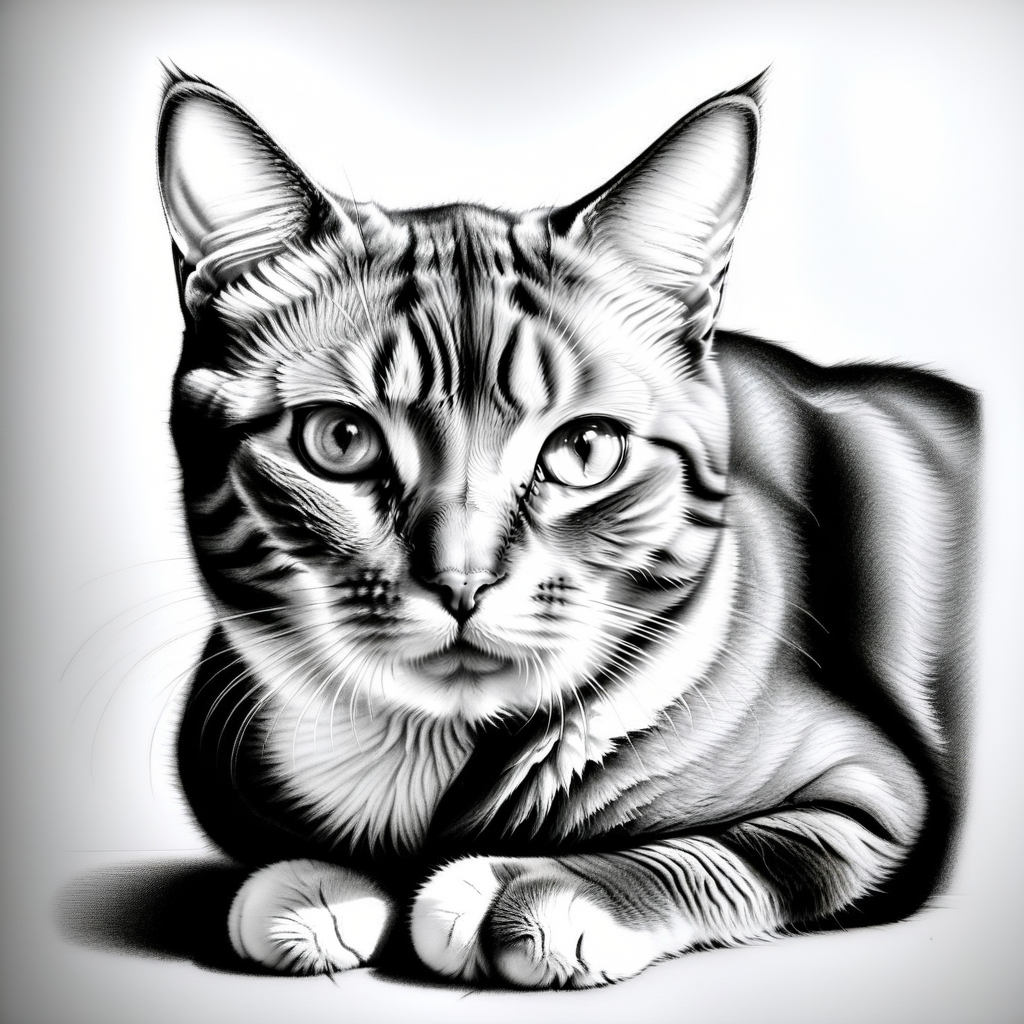 a cat , full body made out of Jed-Pen  ,    <lora:PencilDrawingStyle:0.7>