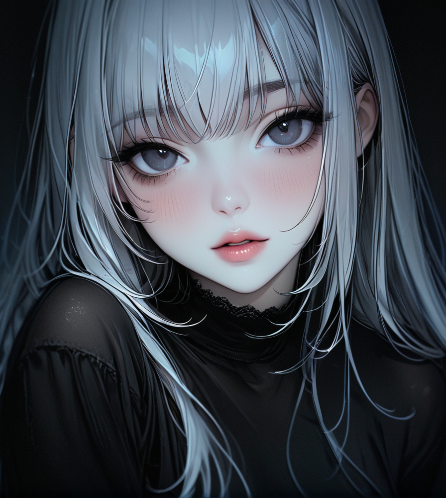 masterpiece,high resolution,8k,
3xpression,,1girl, ,black clothes,,upper body,white hair,lips,nose,dark eyes
<lora:emogirlXL:0.6>,3xpression,