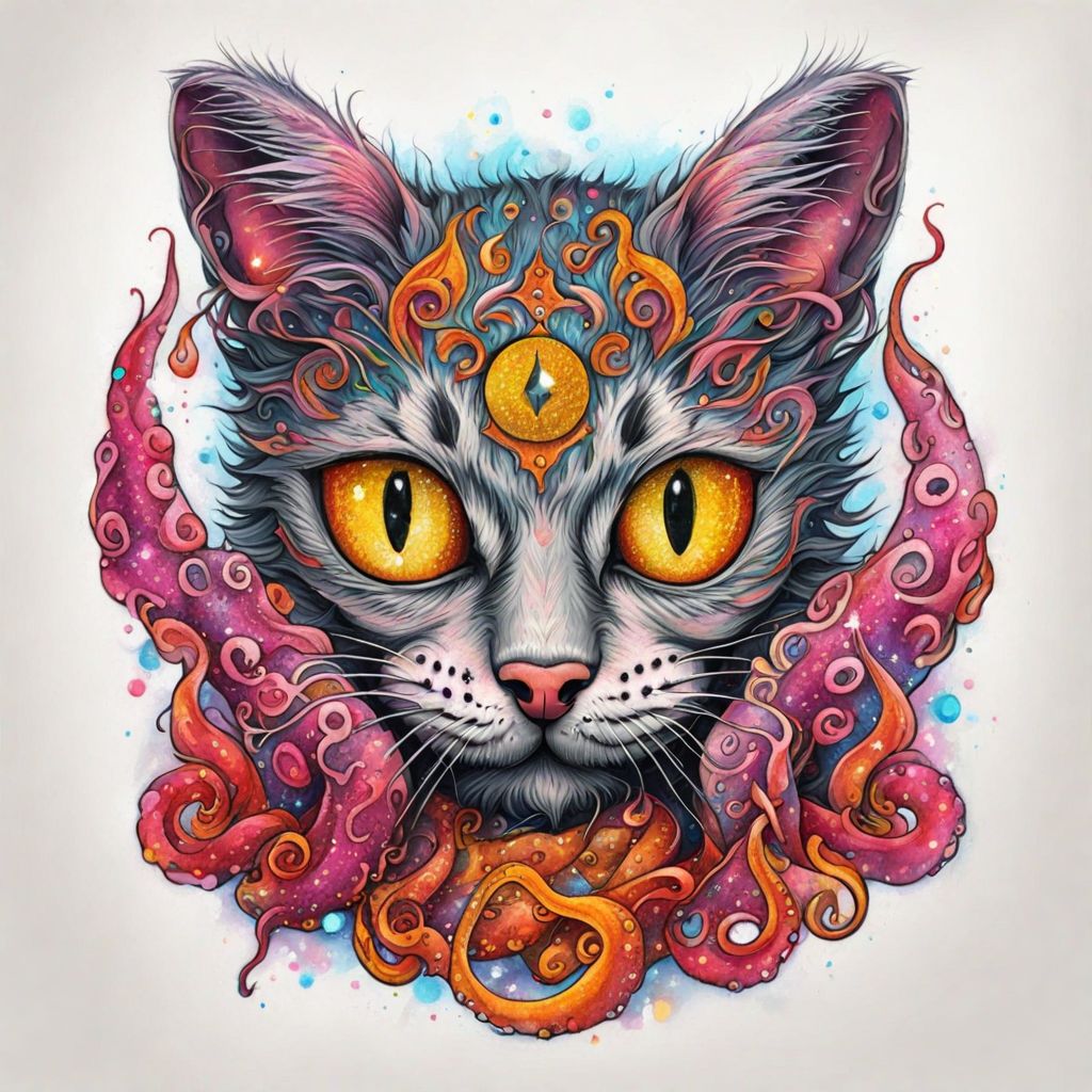 Sparkle kitten tattoo <lora:SDXL-tattoo-Lora:1> but the old gods are rising  <lora:Old_gods_rising_SDXL:0.8>
